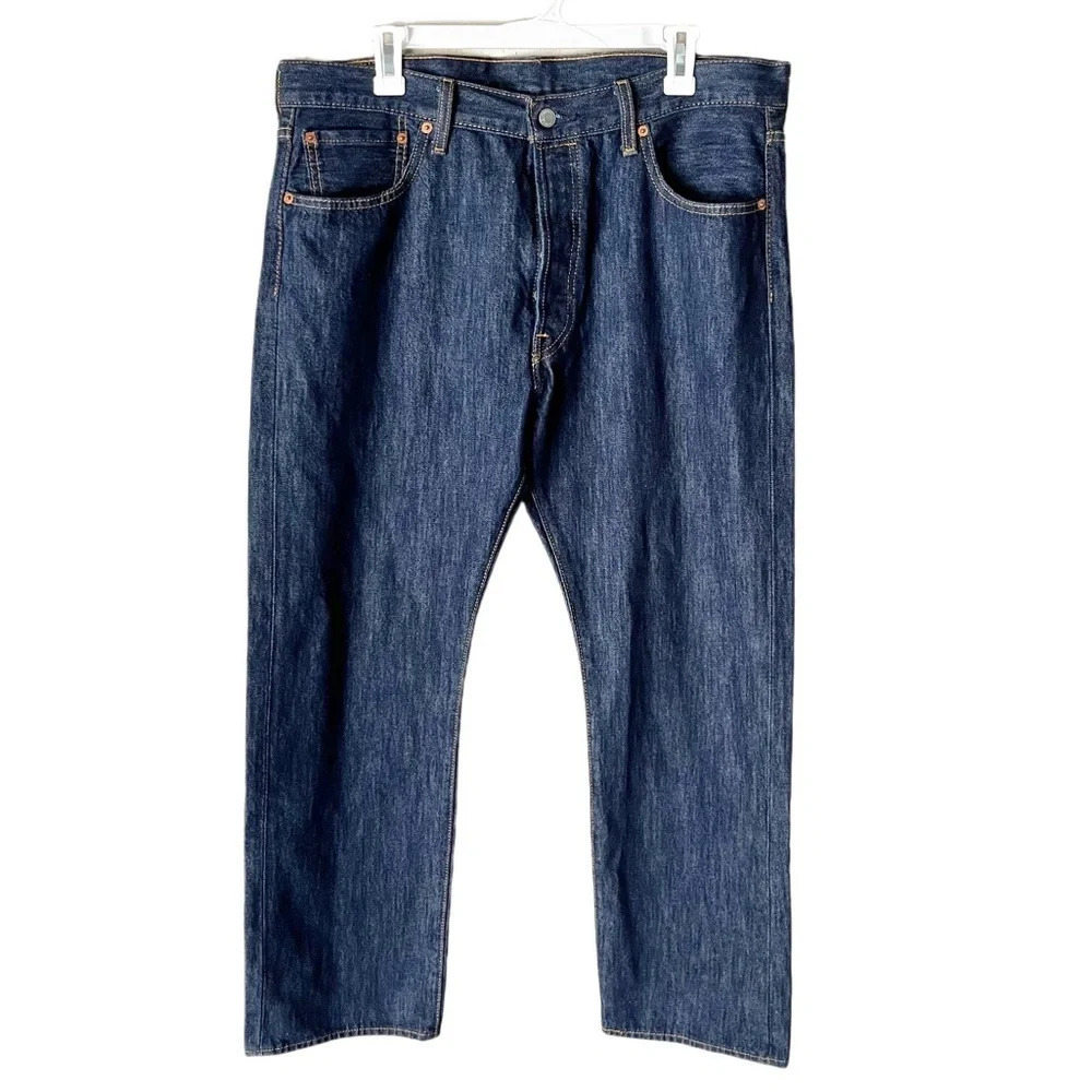 Levi's 501 Jeans Men's 36x30 Dark Wash Button Fly Classic Denim 100% Cototn